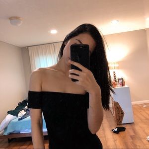 Reformation off the shoulder black top
